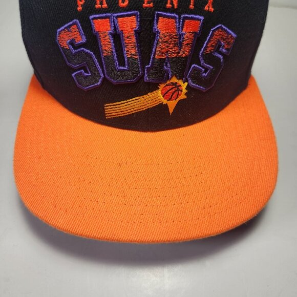 Phoenix Suns Hat Cap Two-tone Black & Orange Hook & Loop Mitchell & Ness NBA - Picture 4 of 11